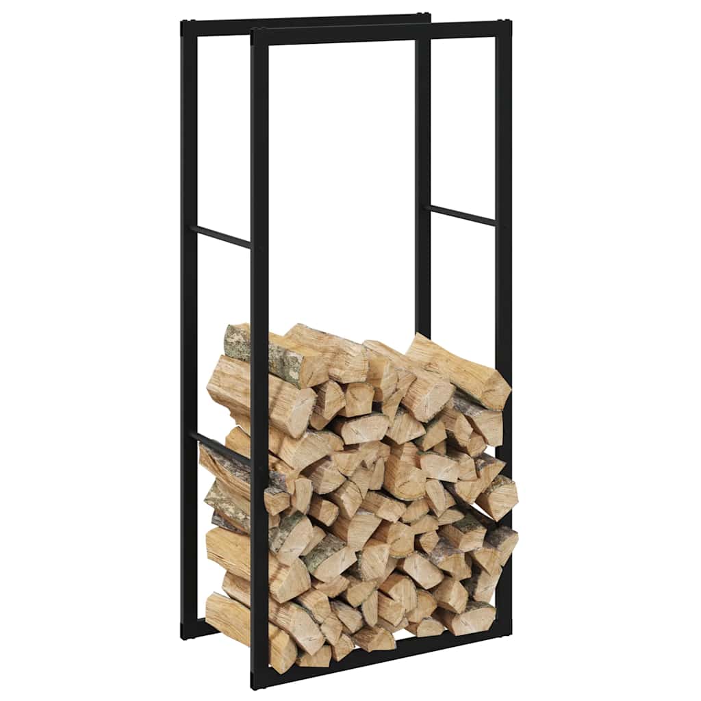 vidaXL Stojak na drewno opałowe czarny 55x30x116 cm stalowy