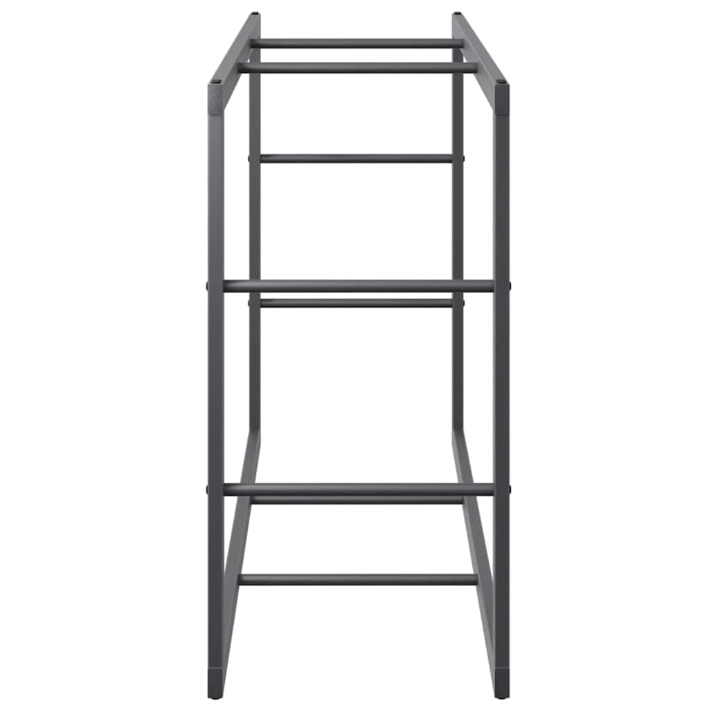 vidaXL Stojak na drewno opałowe czarny 110x30x61 cm stalowy