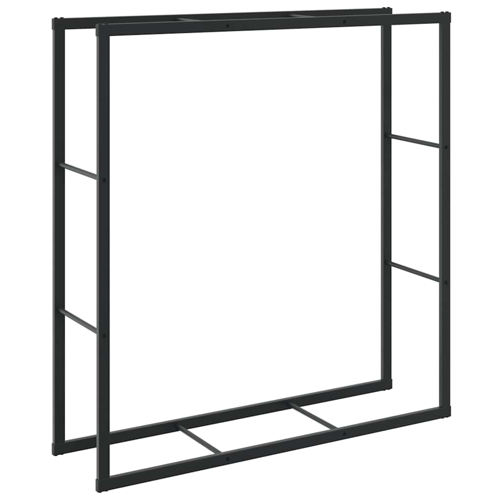 vidaXL Stojak na drewno opałowe, czarny,110x30x116 cm, stalowy
