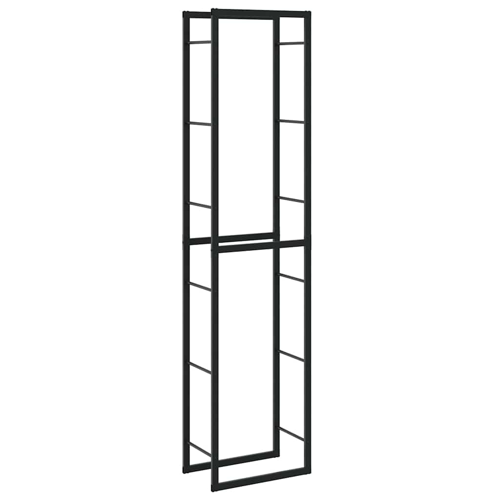 vidaXL Stojak na drewno opałowe czarny 50x30x209 cm stalowy