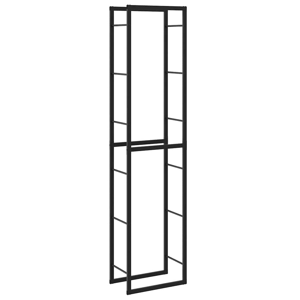 vidaXL Stojak na drewno opałowe czarny 50x30x209 cm stalowy