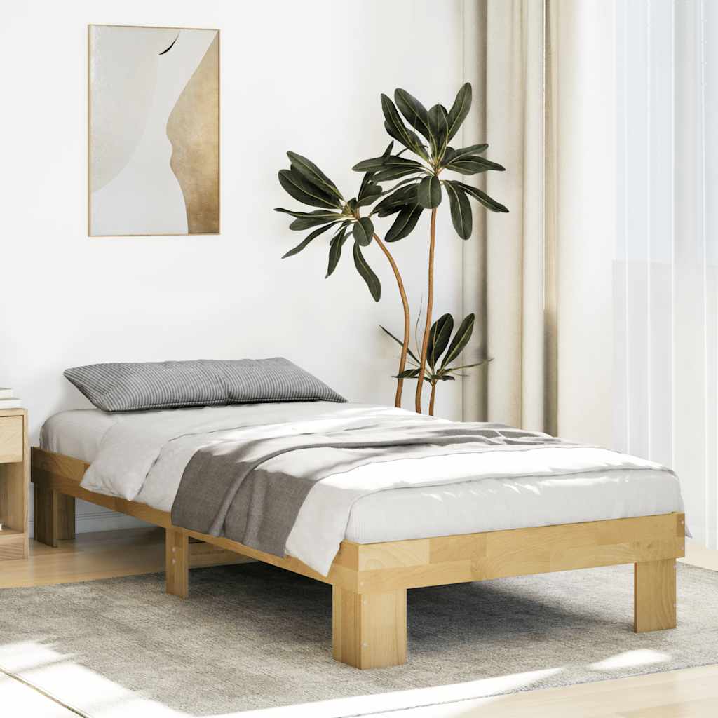 vidaXL Rama łóżka bez materaca 75x190 cm lite drewno dąb