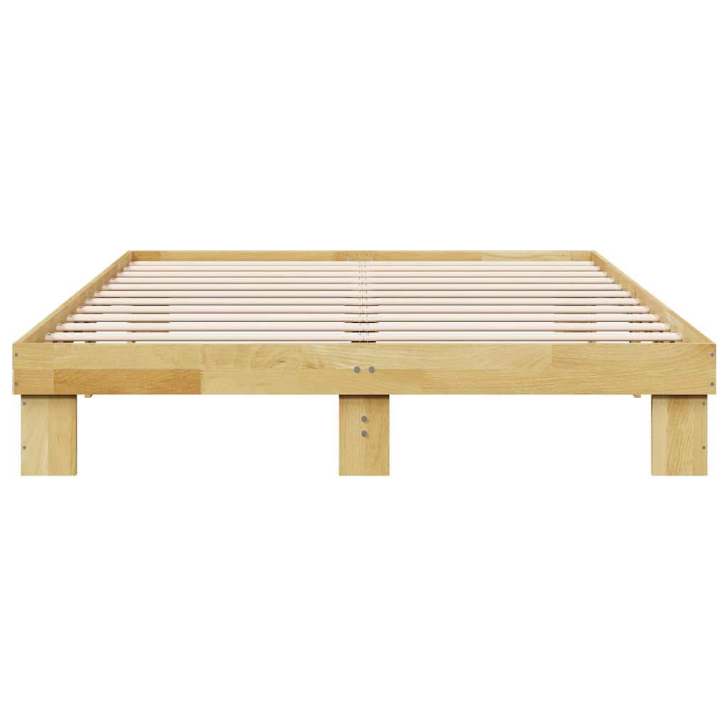 vidaXL Rama łóżka bez materaca 135x190 cm Drewno lite Dąb
