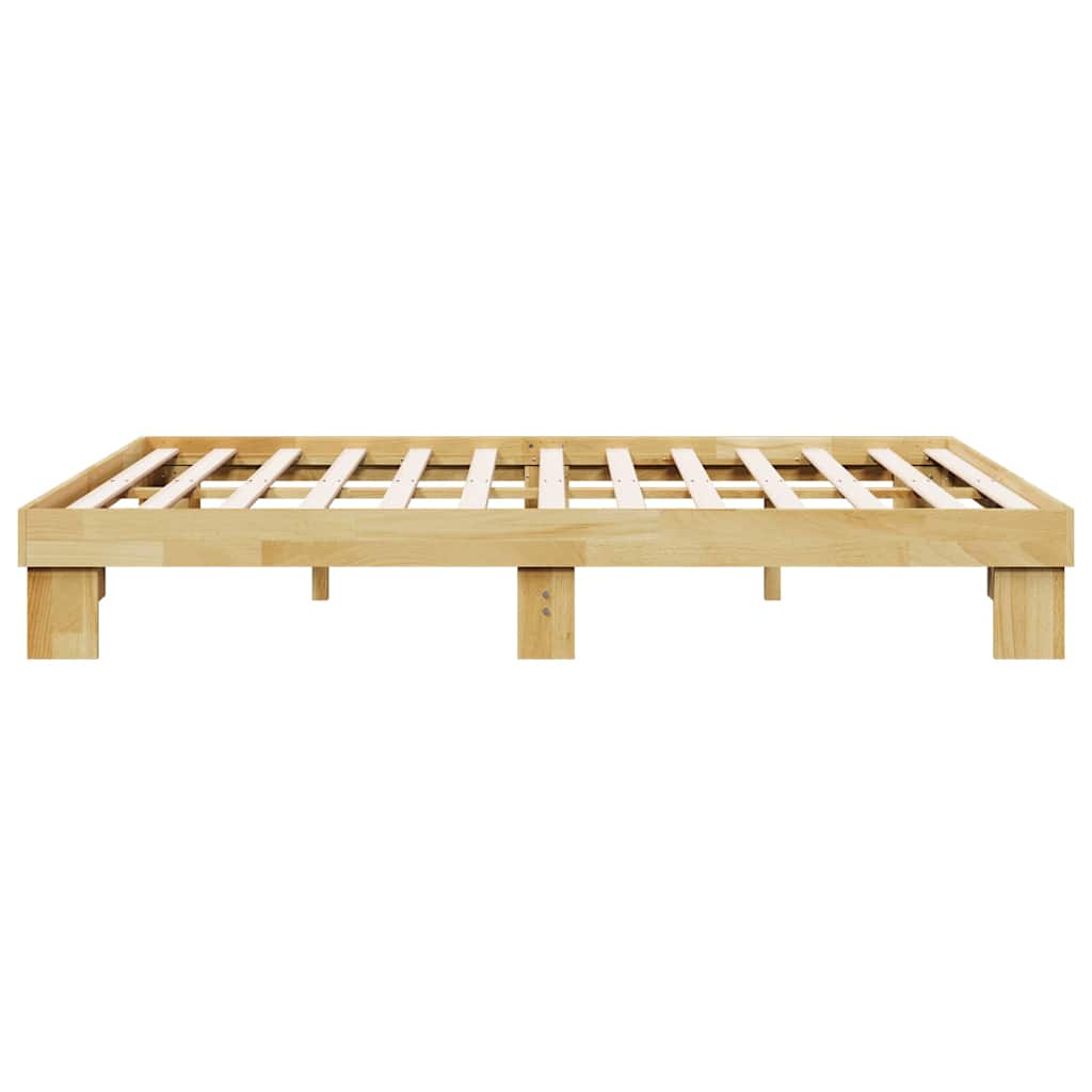 vidaXL Rama łóżka bez materaca 135x190 cm Drewno lite Dąb