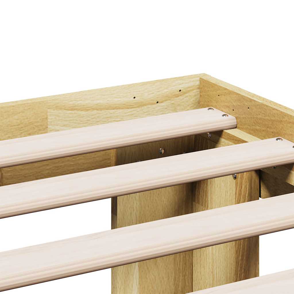 vidaXL Rama łóżka bez materaca 135x190 cm Drewno lite Dąb