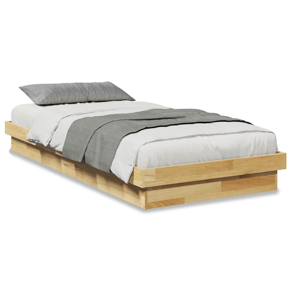 vidaXL Rama łóżka bez materaca 100x200 cm lite drewno dębowe
