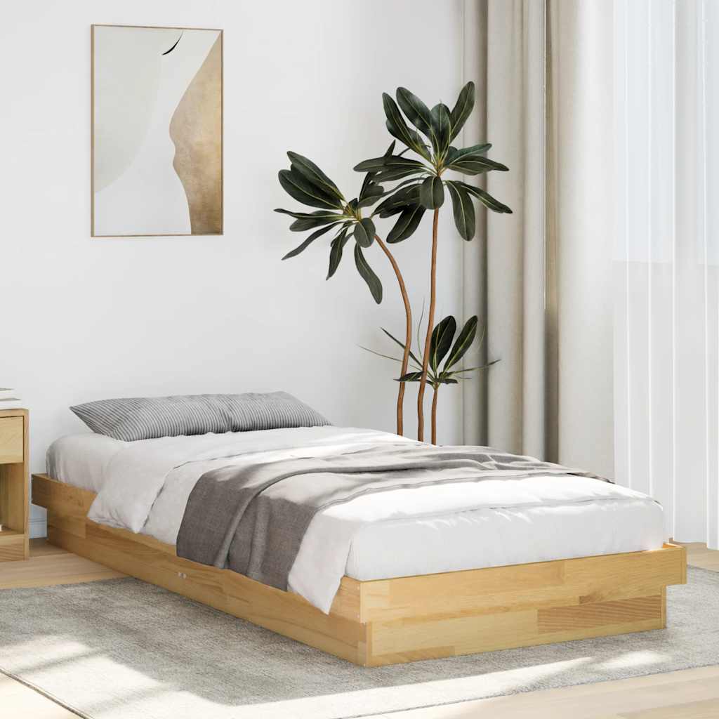 vidaXL Rama łóżka bez materaca 100x200 cm lite drewno dębowe