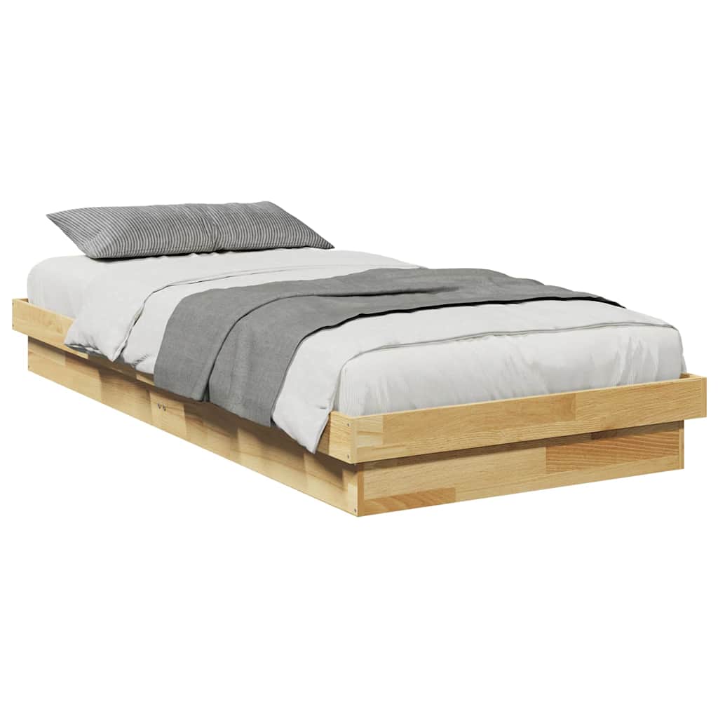 vidaXL Rama łóżka bez materaca 75x190 cm lite drewno dębowe