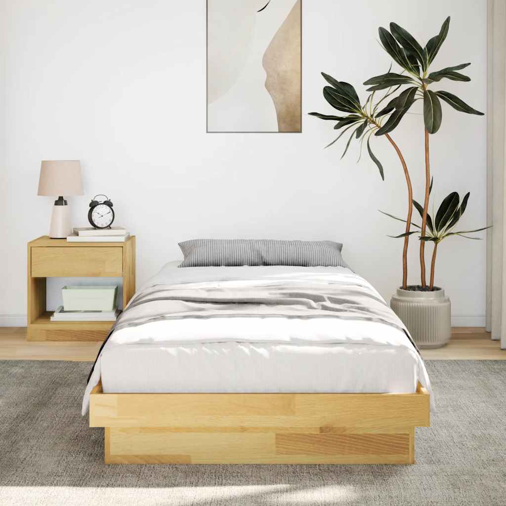 vidaXL Rama łóżka bez materaca 75x190 cm lite drewno dębowe