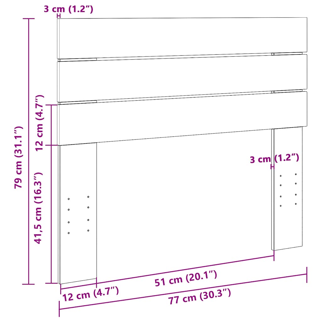 vidaXL Zagłówek 75 cm lite drewno dąb