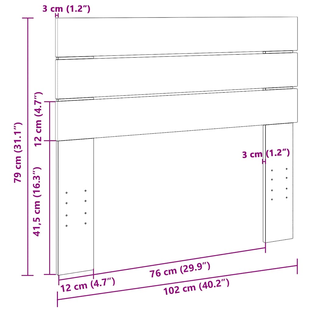 vidaXL Zagłówek 100 cm Drewno lite Dąb