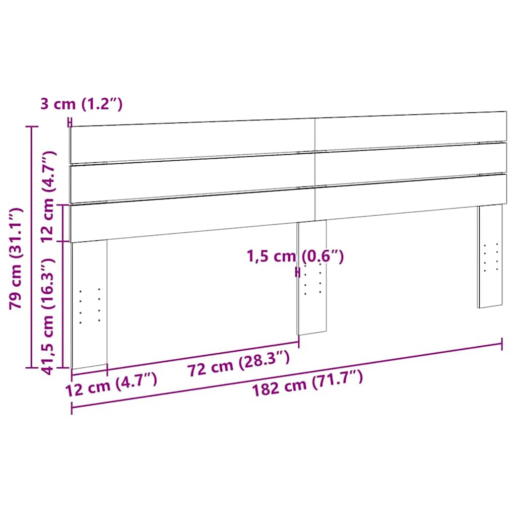 vidaXL Zagłówek 180 cm Drewno lite Dąb