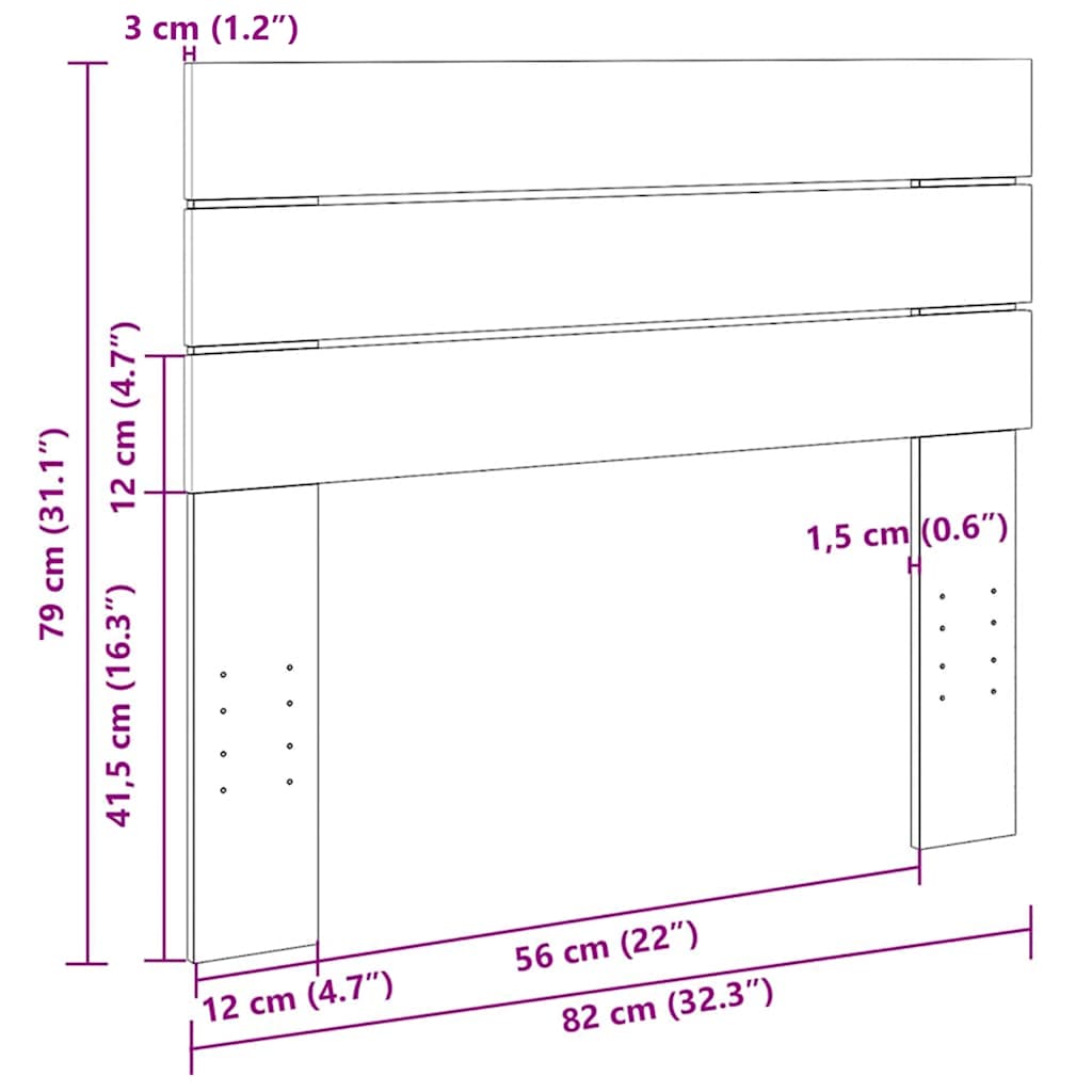 vidaXL Zagłówek 80 cm lite drewno dąb
