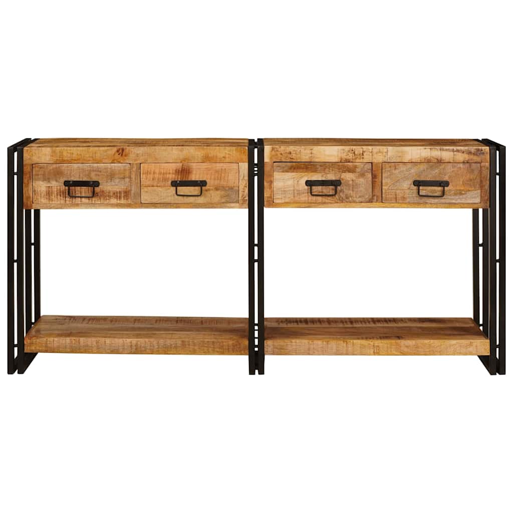 vidaXL Stoliki konsolowe 2 pcs Brązowy 161 x 33 x 75 cm Drewno z mango