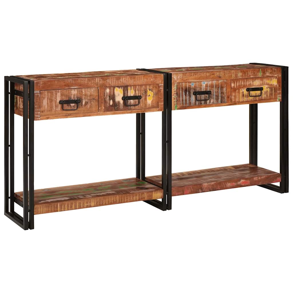 vidaXL Stoliki konsolowe z półką 2 pcs Wielokolorowe 161 x 33 x 75 cm
