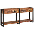 vidaXL Stoliki konsolowe z półką 2 pcs Wielokolorowe 161 x 33 x 75 cm