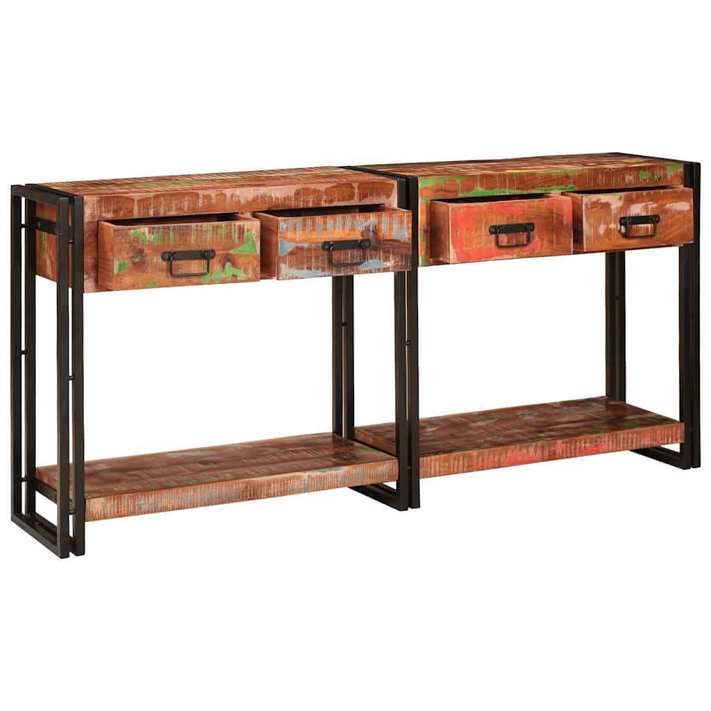 vidaXL Stoliki konsolowe z półką 2 pcs Wielokolorowe 161 x 33 x 75 cm