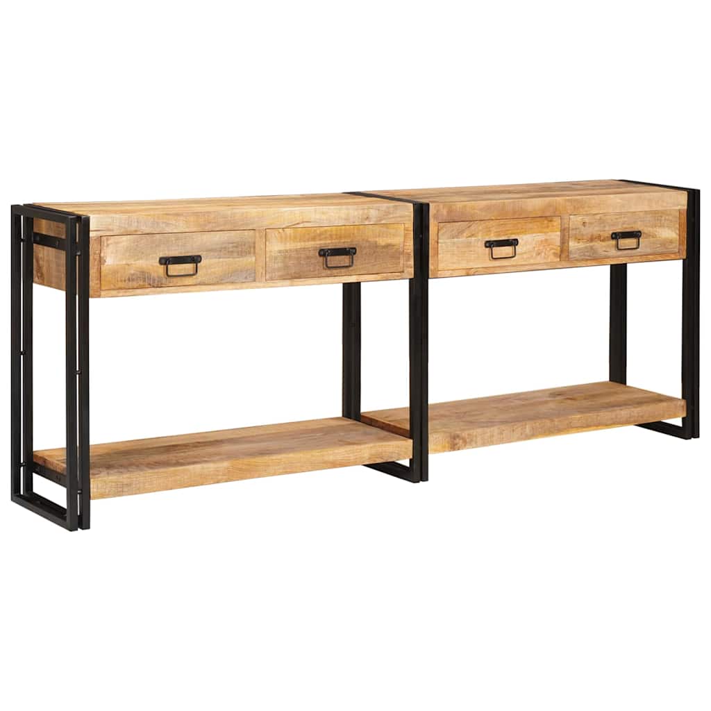 vidaXL Stoliki konsolowe 2 pcs Brązowy 200 x 33 x 75 cm Drewno z mango