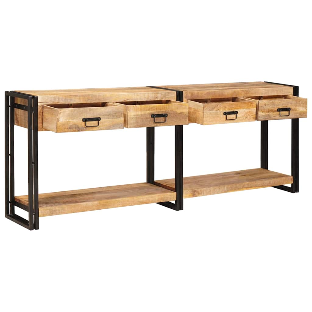 vidaXL Stoliki konsolowe 2 pcs Brązowy 200 x 33 x 75 cm Drewno z mango