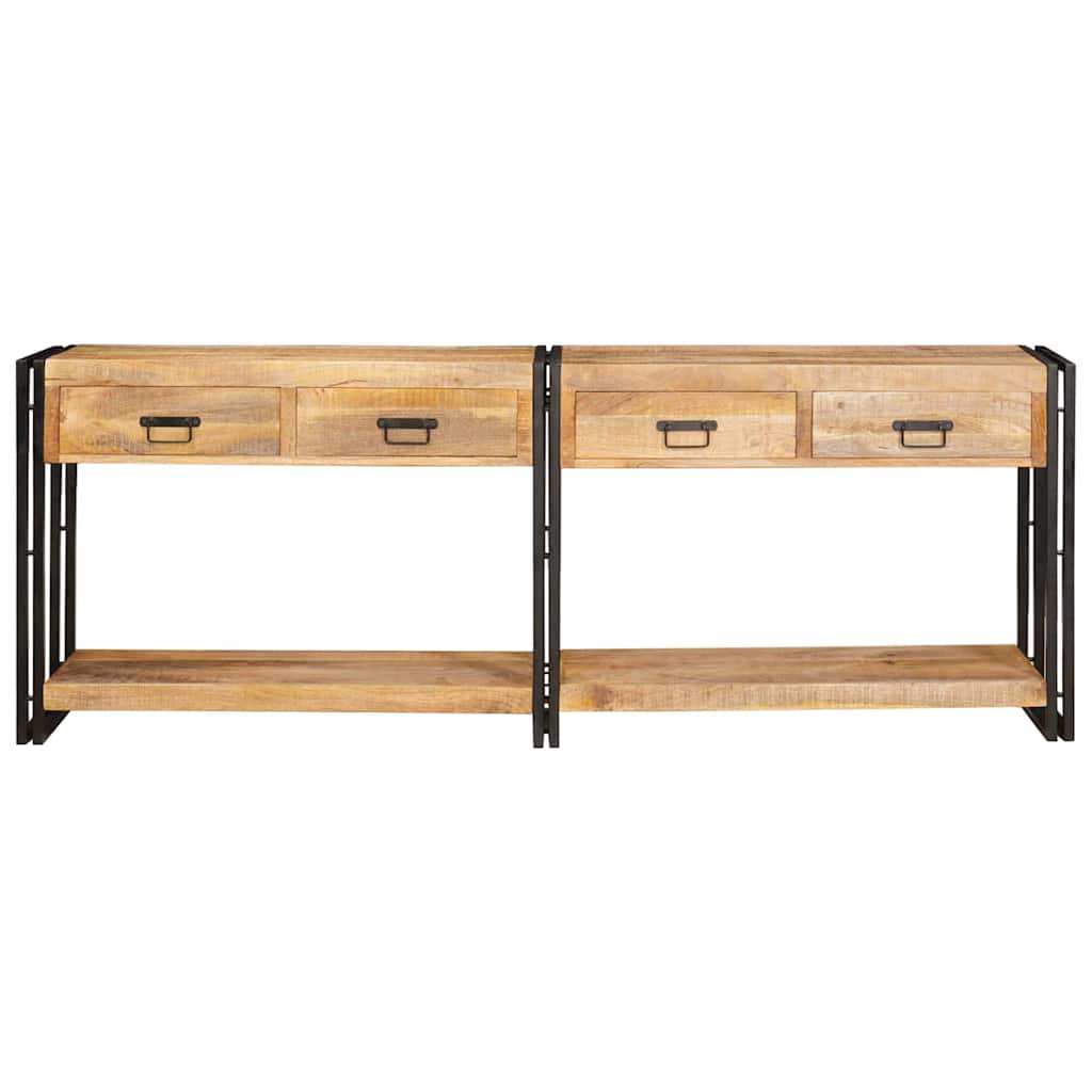 vidaXL Stoliki konsolowe 2 pcs Brązowy 200 x 33 x 75 cm Drewno z mango