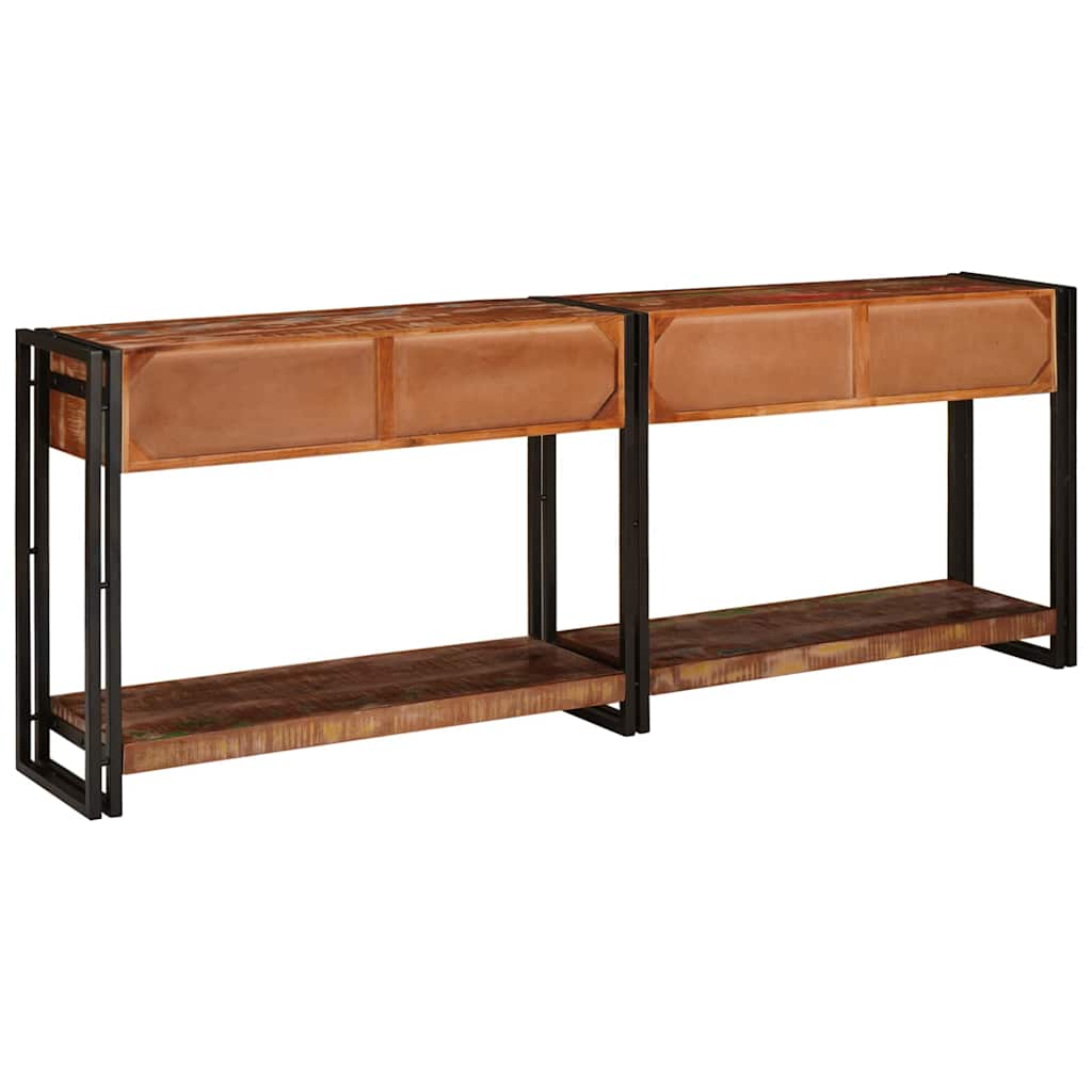 vidaXL Stoliki konsolowe 2 pcs Wielokolorowe Lite Drewno Recyklingowe