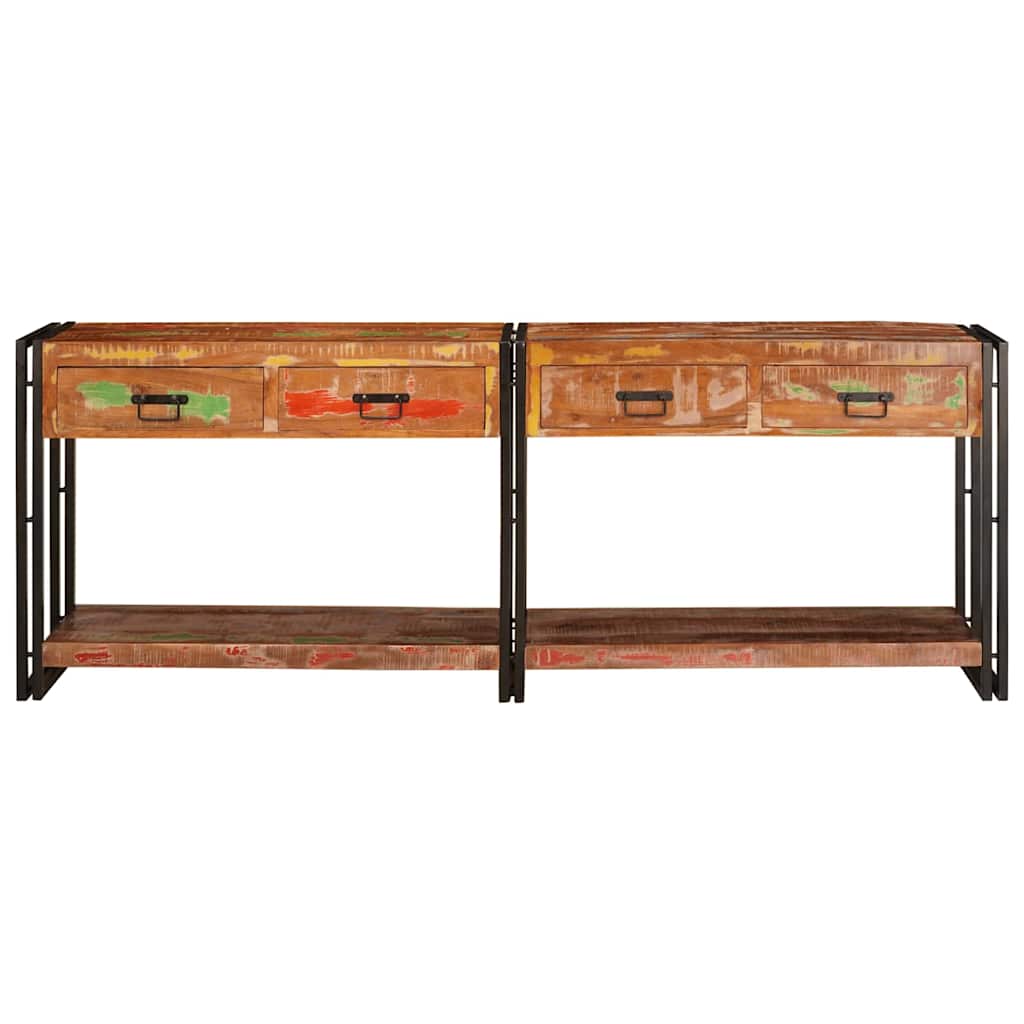 vidaXL Stoliki konsolowe 2 pcs Wielokolorowe Lite Drewno Recyklingowe