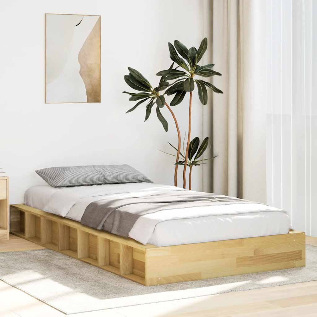 vidaXL Rama łóżka bez materaca 90x200 cm lite drewno dąb