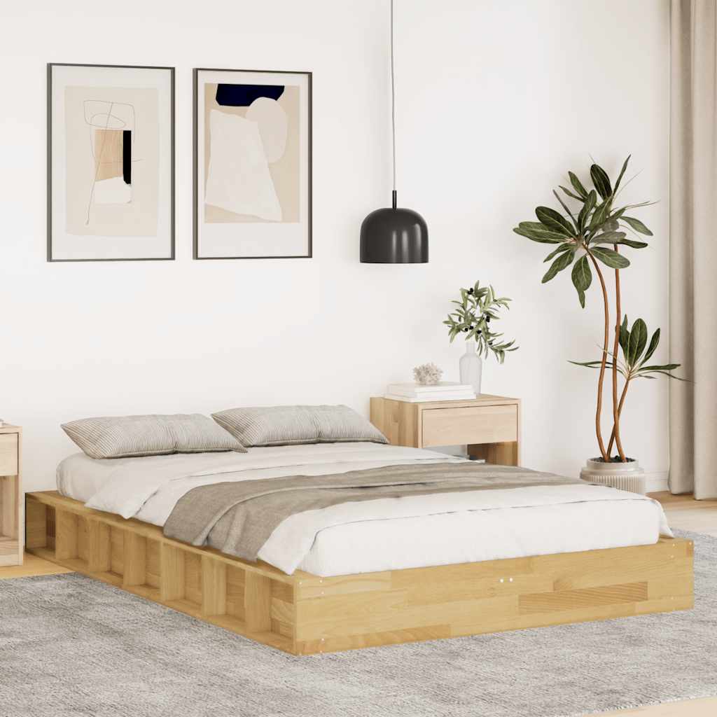 vidaXL Rama łóżka bez materaca 120x200 cm lite drewno dąb