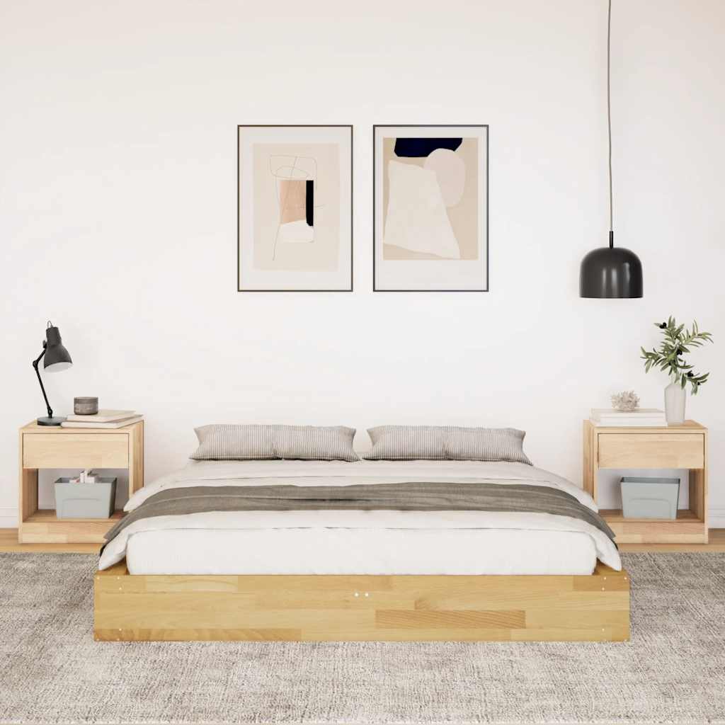 vidaXL Rama łóżka bez materaca 140x200 cm lite drewno dąb