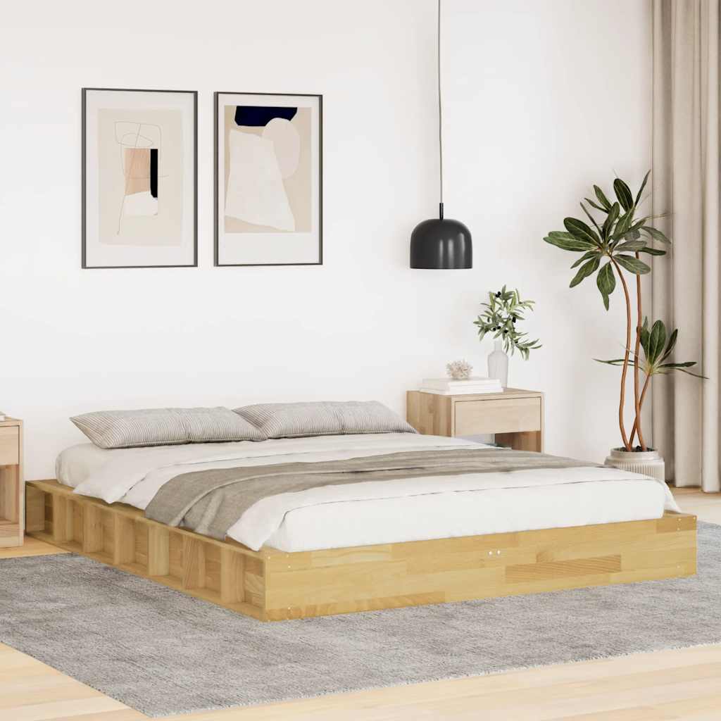 vidaXL Rama łóżka bez materaca 150x200 cm lite drewno dąb