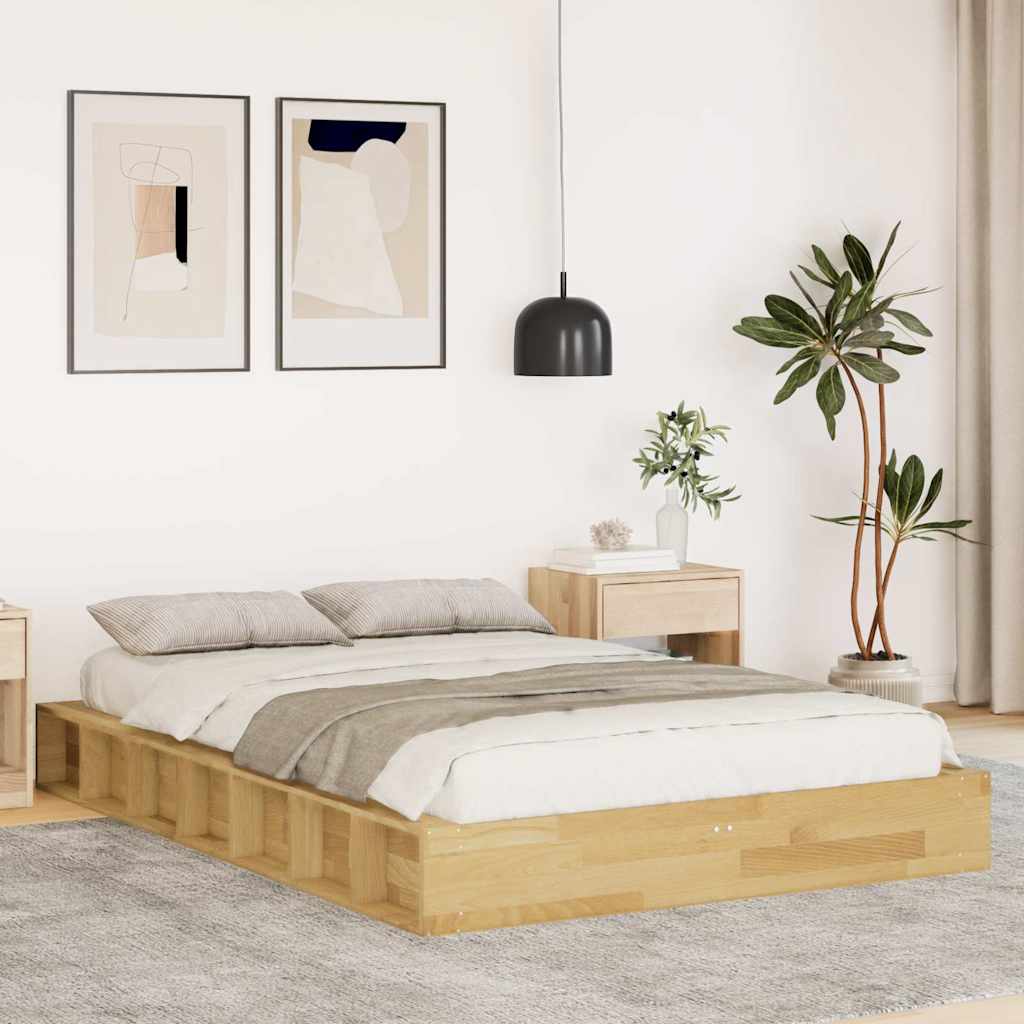 vidaXL Rama łóżka bez materaca 120x190 cm lite drewno dąb