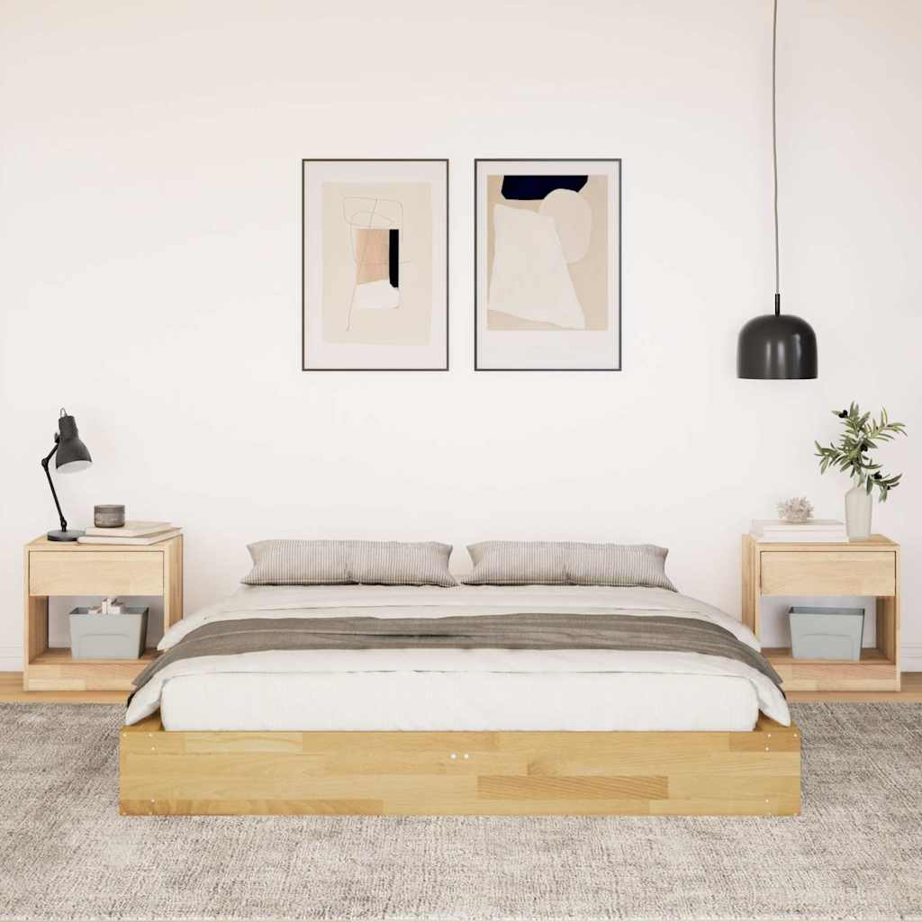 vidaXL Rama łóżka bez materaca 135x190 cm lite drewno dąb
