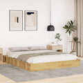 vidaXL Rama łóżka bez materaca 135x190 cm lite drewno dąb