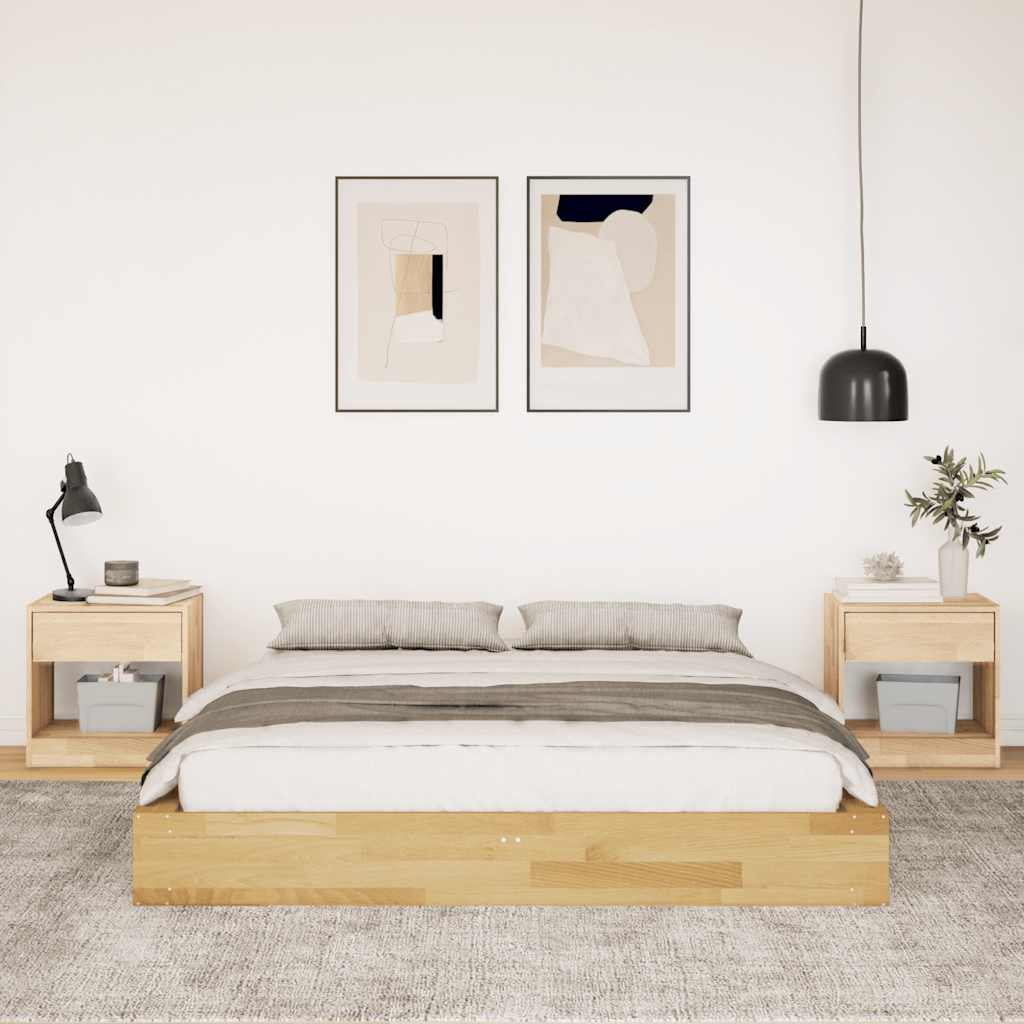 vidaXL Rama łóżka bez materaca 140x190 cm lite drewno dąb