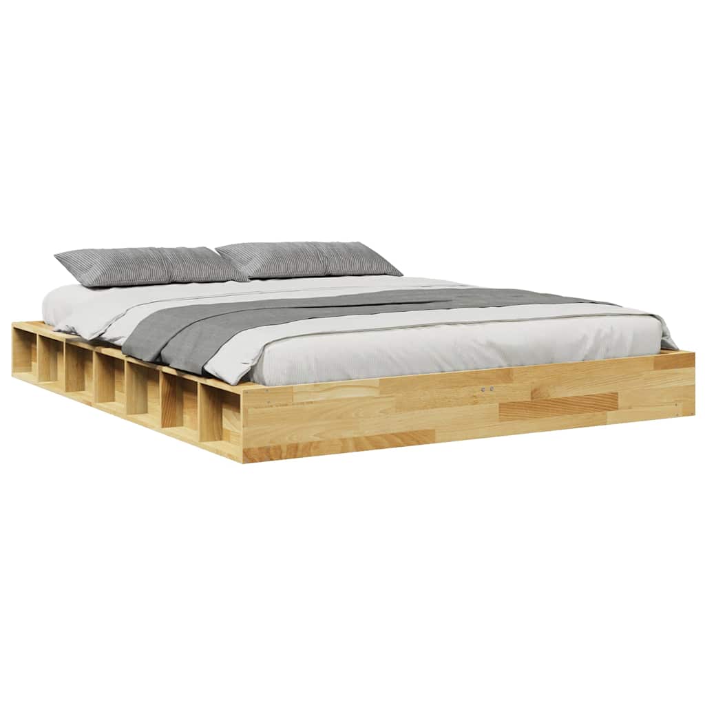 vidaXL Rama łóżka bez materaca 140x190 cm lite drewno dąb