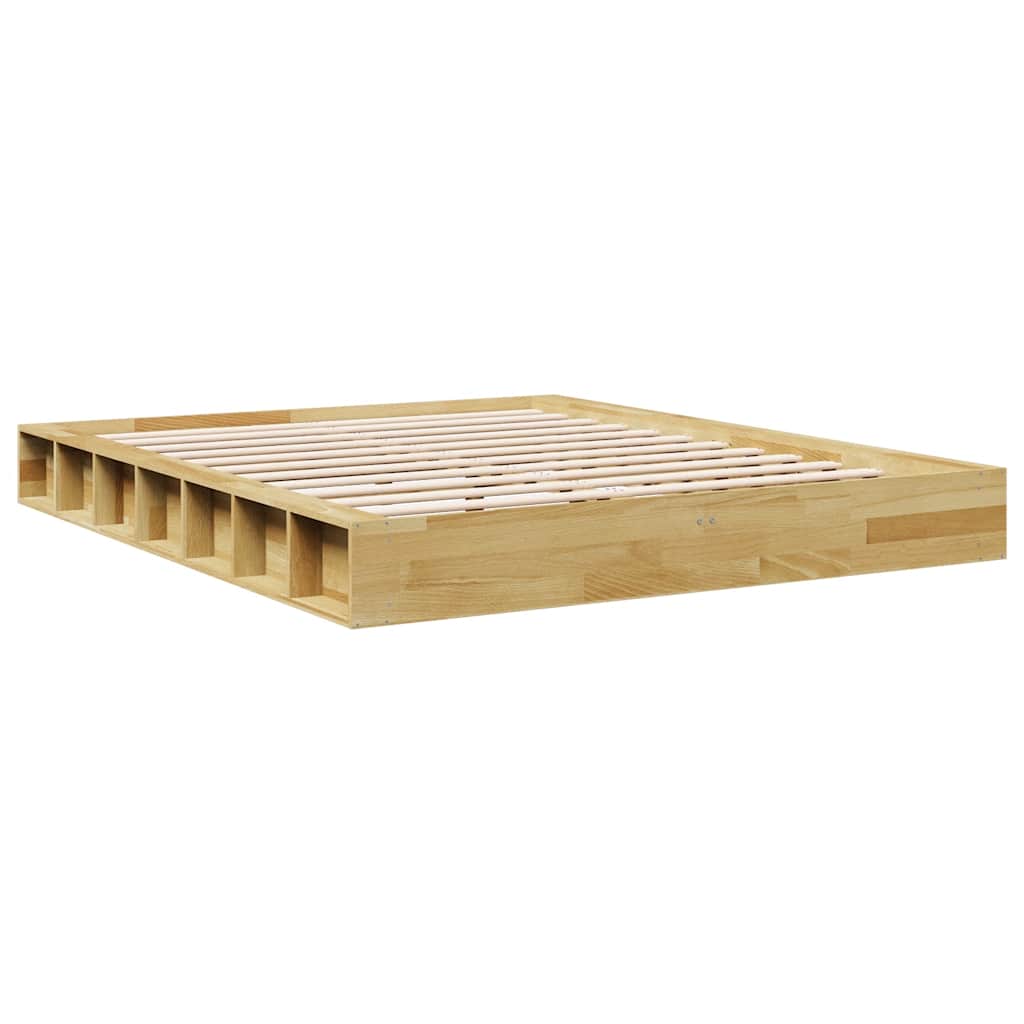 vidaXL Rama łóżka bez materaca 140x190 cm lite drewno dąb