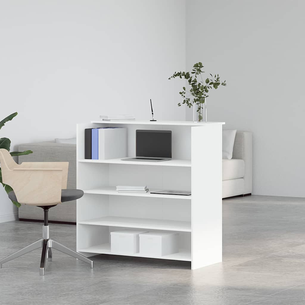 vidaXL Biurko recepcyjne białe 100x50x103,5 cm Drewno konstrukcyjne