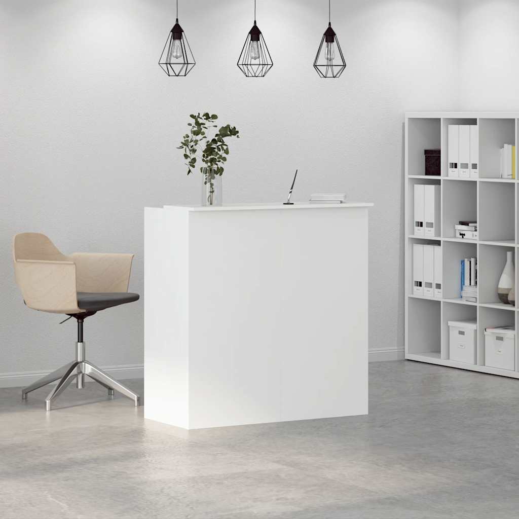 vidaXL Biurko recepcyjne białe 100x50x103,5 cm Drewno konstrukcyjne