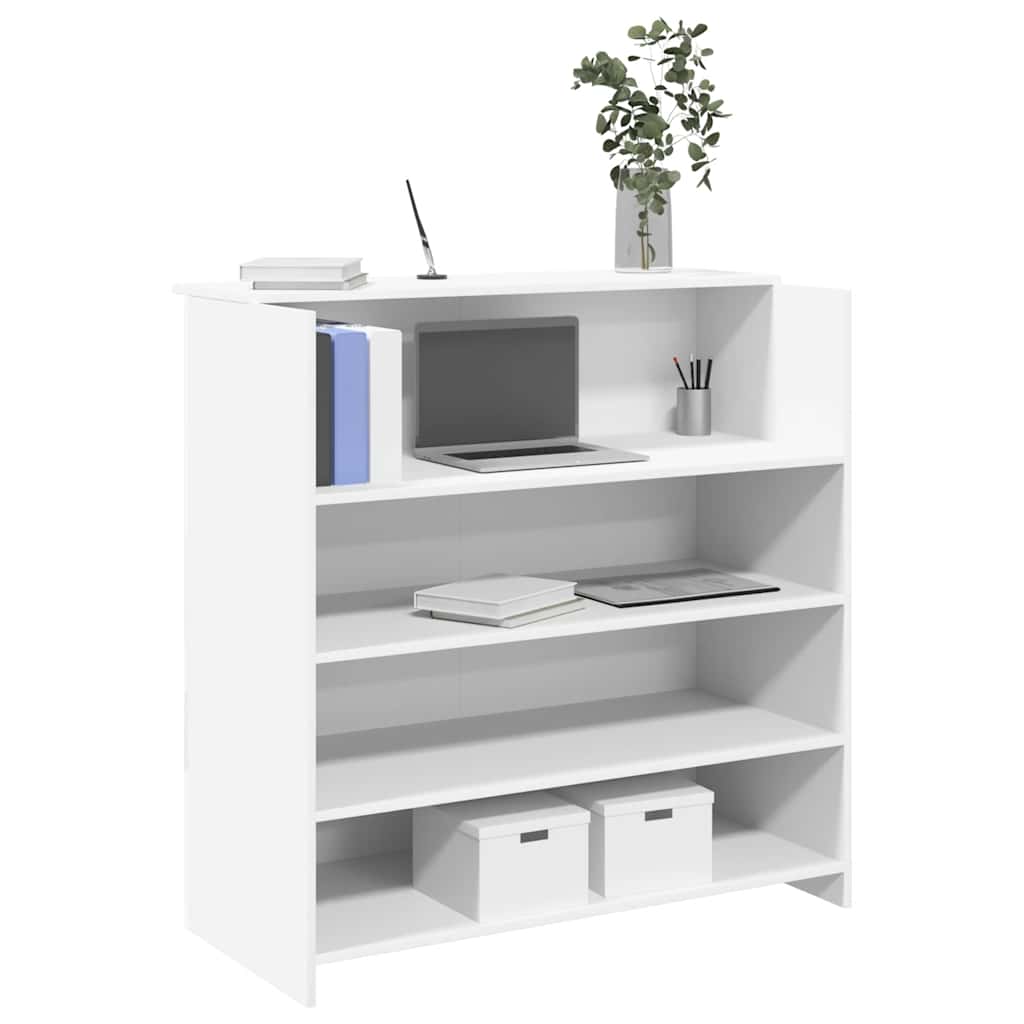 vidaXL Biurko recepcyjne białe 100x50x103,5 cm Drewno konstrukcyjne
