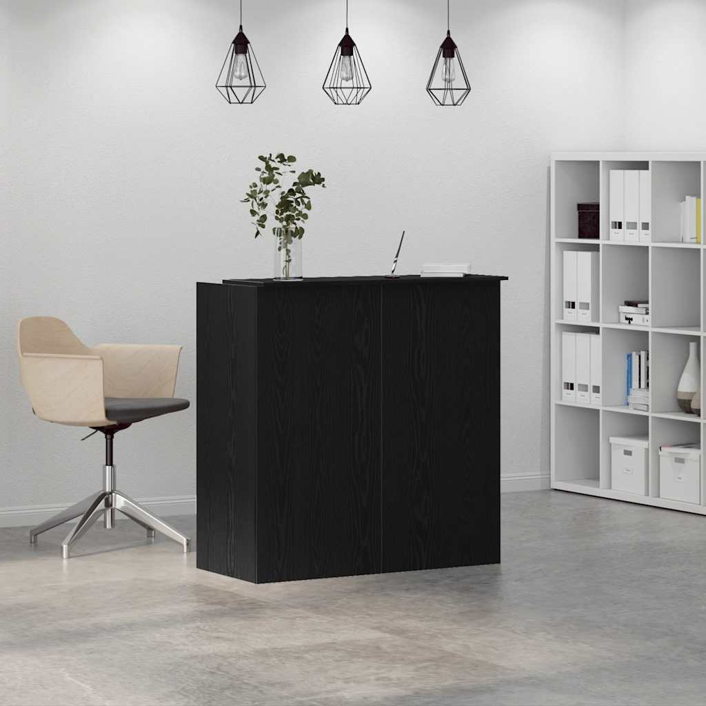 vidaXL Biurko recepcyjne dąb czarny 100x50x103,5 cm Drewno konstrukcyjne