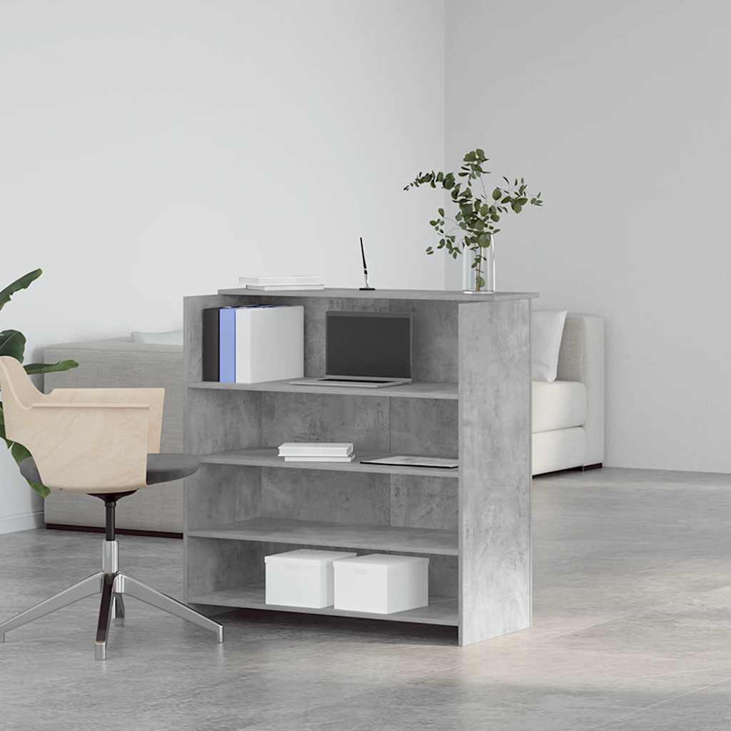vidaXL Biurko recepcyjne betonowe szare 100x50x103,5 cm drewno klejone
