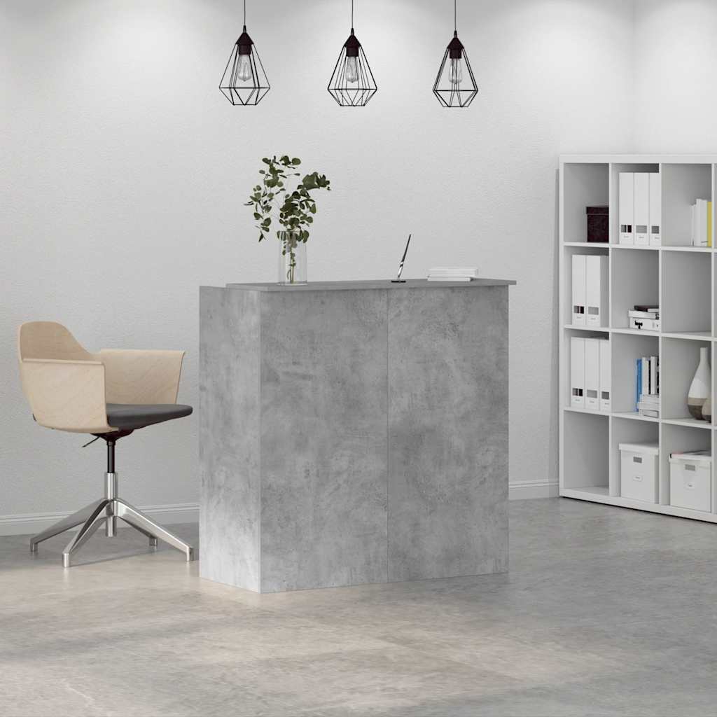 vidaXL Biurko recepcyjne betonowe szare 100x50x103,5 cm drewno klejone