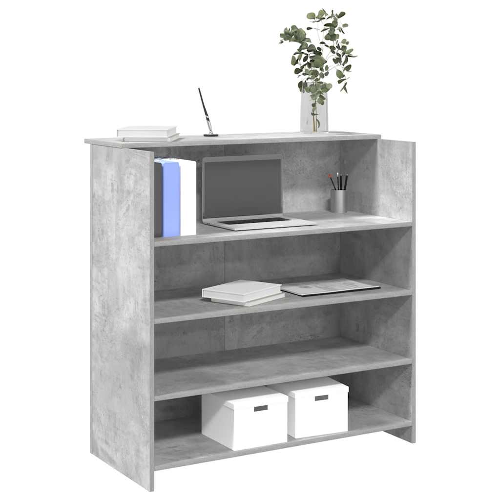 vidaXL Biurko recepcyjne betonowe szare 100x50x103,5 cm drewno klejone