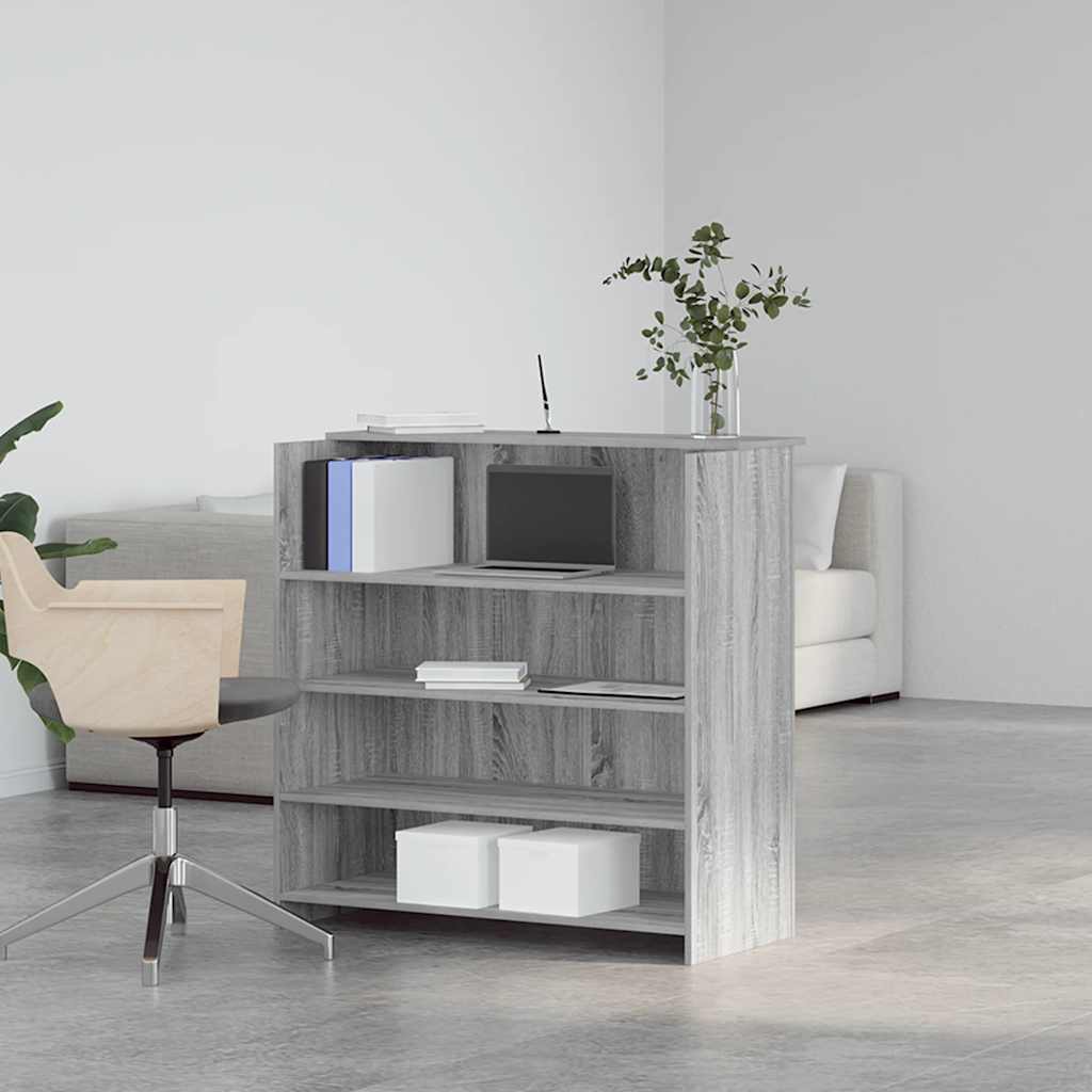 vidaXL Biurko recepcyjne szare Sonoma 100x50x103,5 cm Drewno klejone