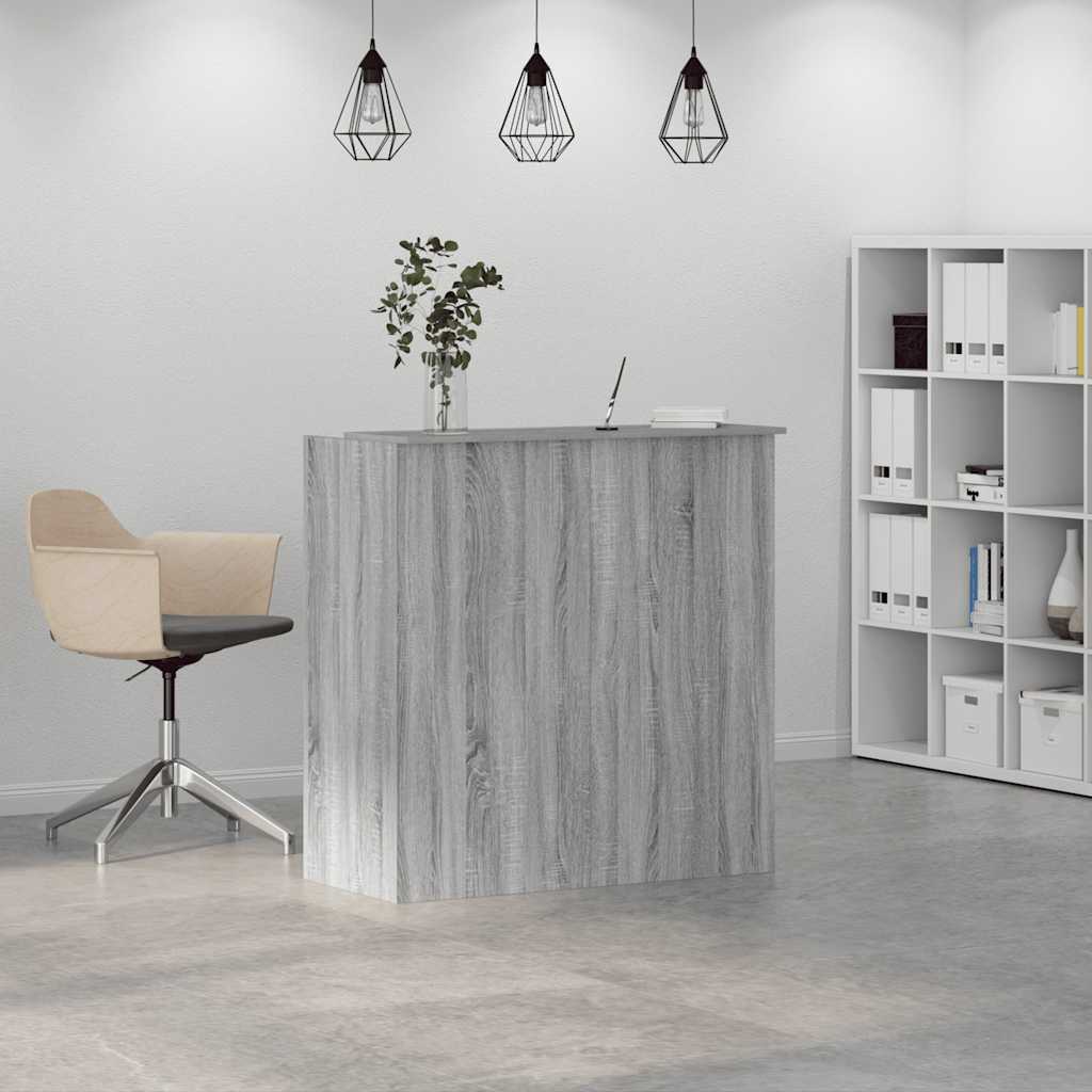 vidaXL Biurko recepcyjne szare Sonoma 100x50x103,5 cm Drewno klejone