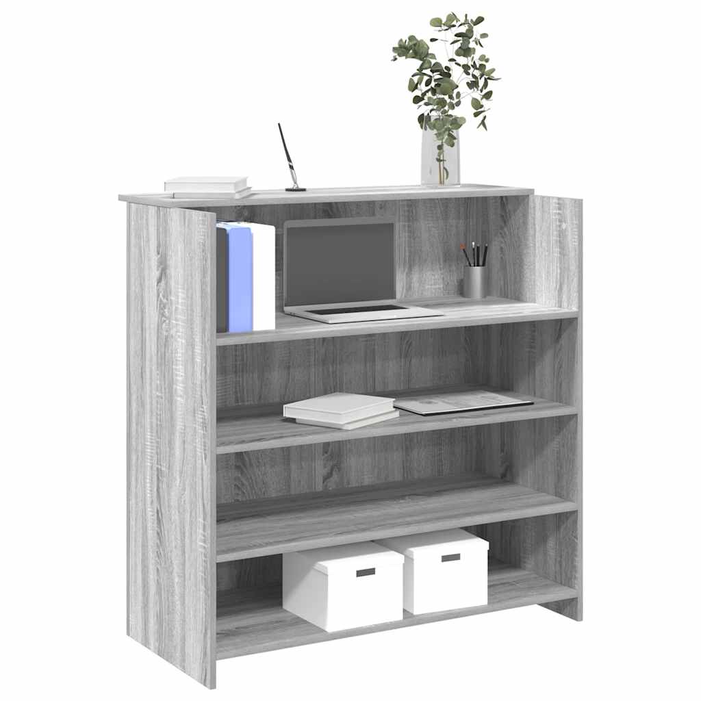 vidaXL Biurko recepcyjne szare Sonoma 100x50x103,5 cm Drewno klejone