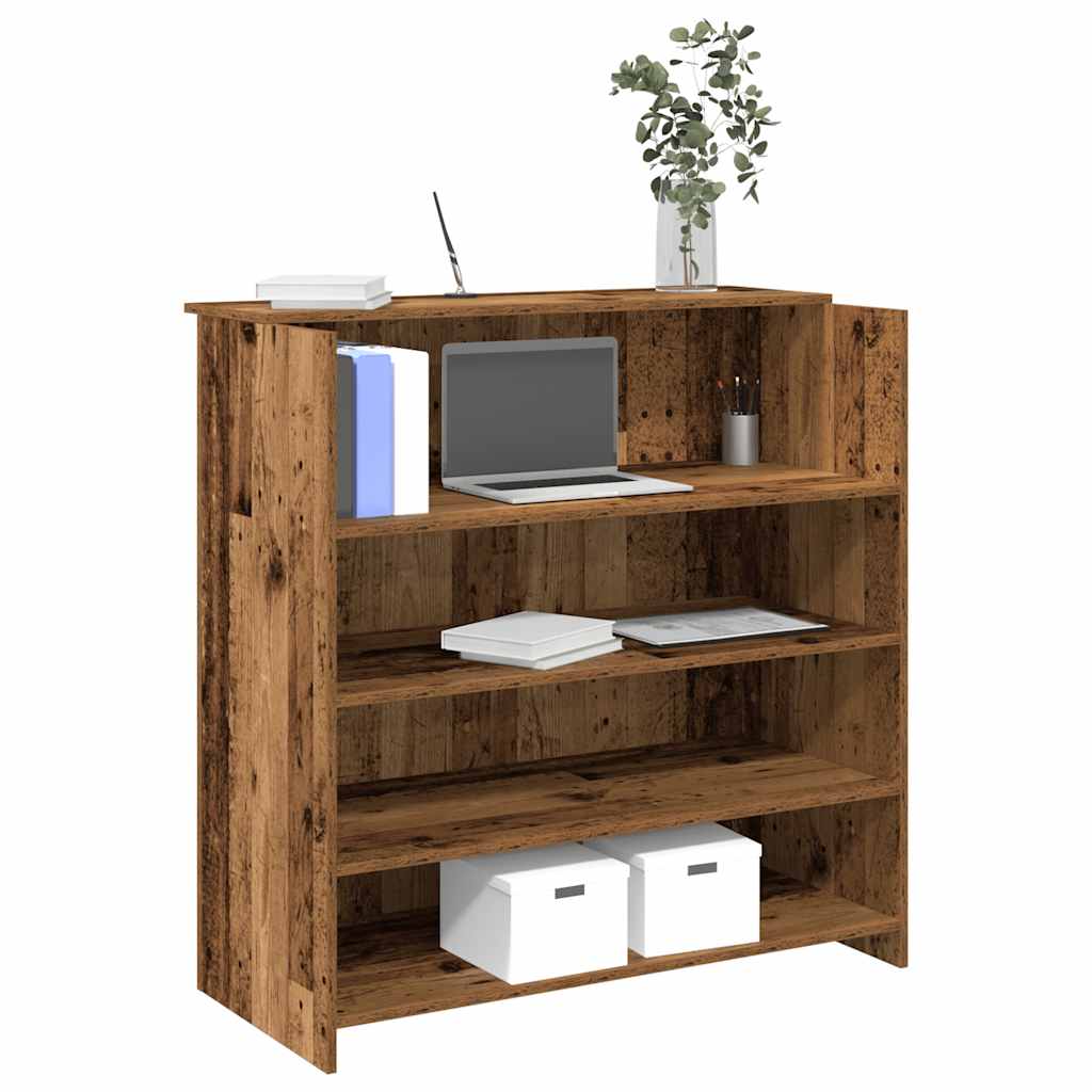vidaXL Biurko recepcyjne Stare drewno 100x50x103,5 cm Drewno klejone