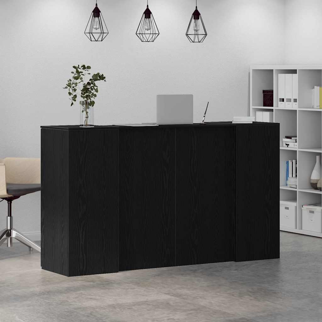 vidaXL Biurko recepcyjne dąb czarny 180x50x103,5 cm Drewno konstrukcyjne