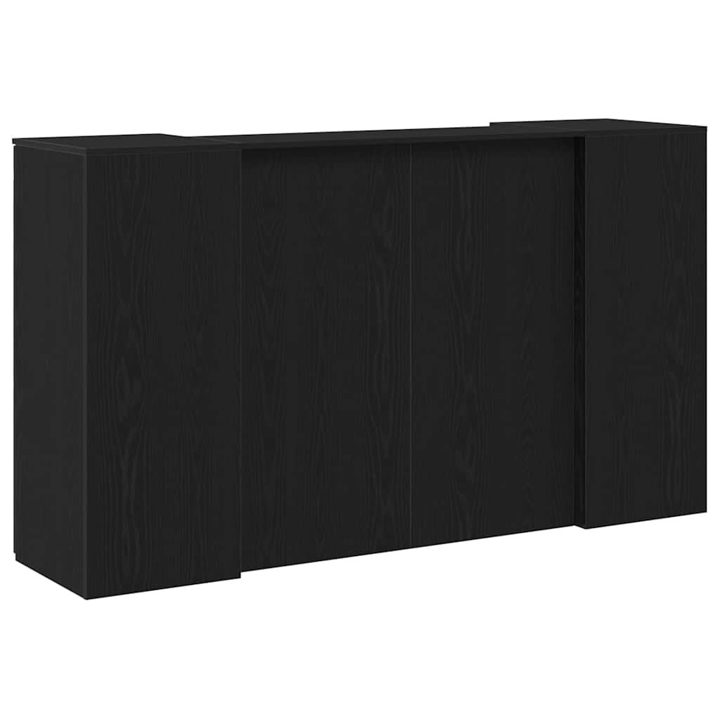 vidaXL Biurko recepcyjne dąb czarny 180x50x103,5 cm Drewno konstrukcyjne