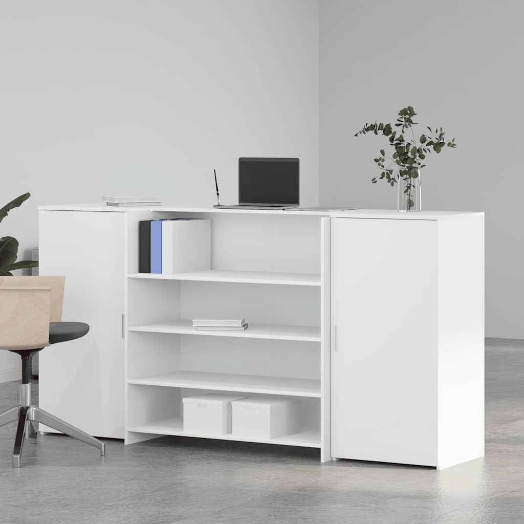 vidaXL Biurko recepcyjne białe 200x50x103,5 cm Drewno konstrukcyjne